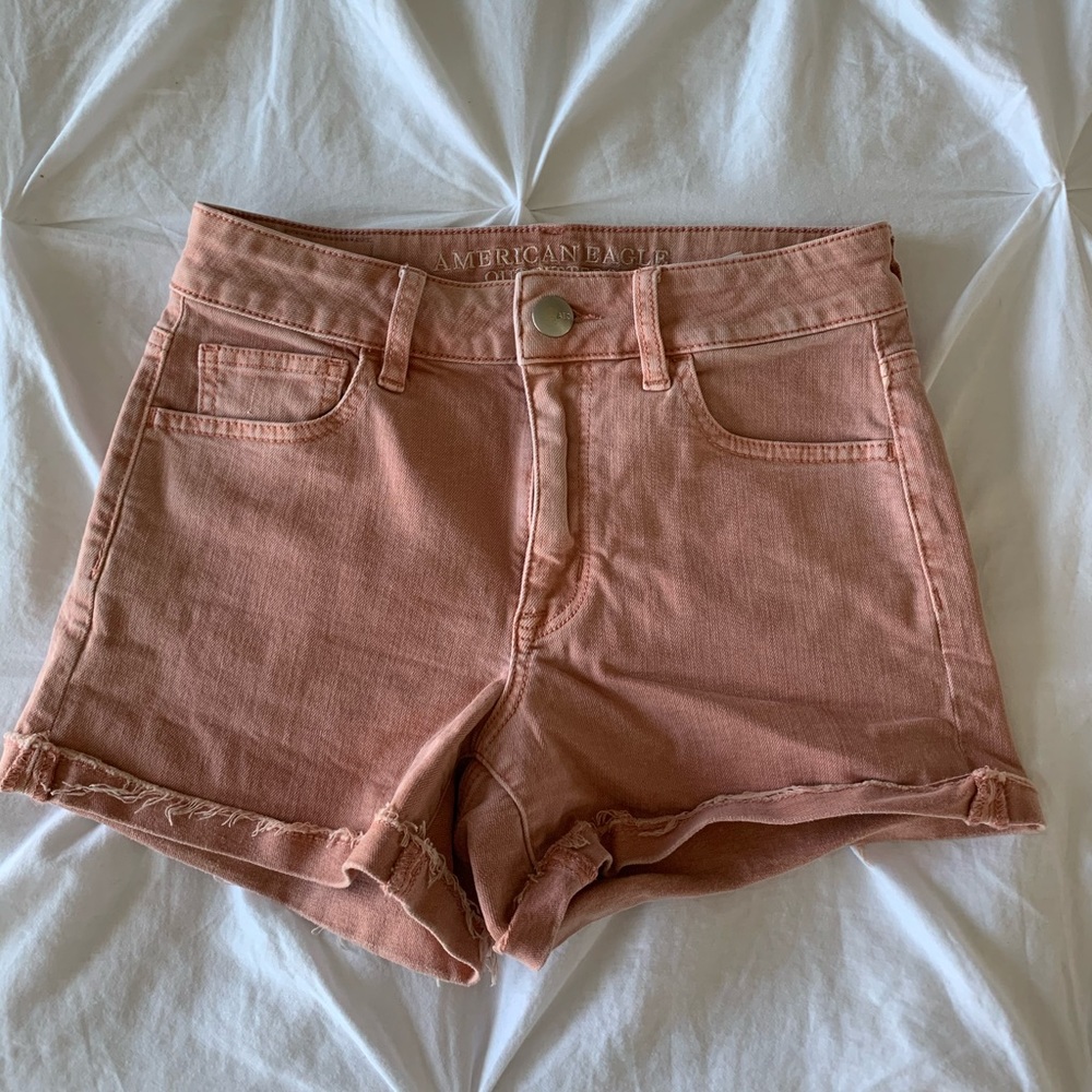 Salmon American Eagle Super Stretch Jean Shorts